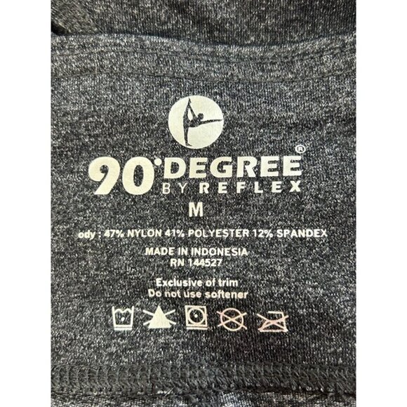 90 Degree by Reflex Cropped Leggings M Grey Logo Gym Yoga Workout Gift Women - Picture 4 of 8
